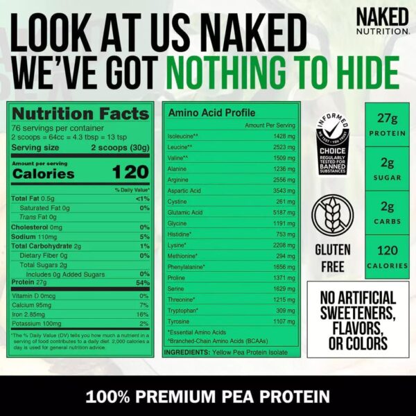 Naked Pea Unflavored Vegan Pea Protein Isolate - Image 7