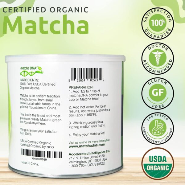 MATCHA DNA Certified Organic Matcha Green Tea Powder - Image 4