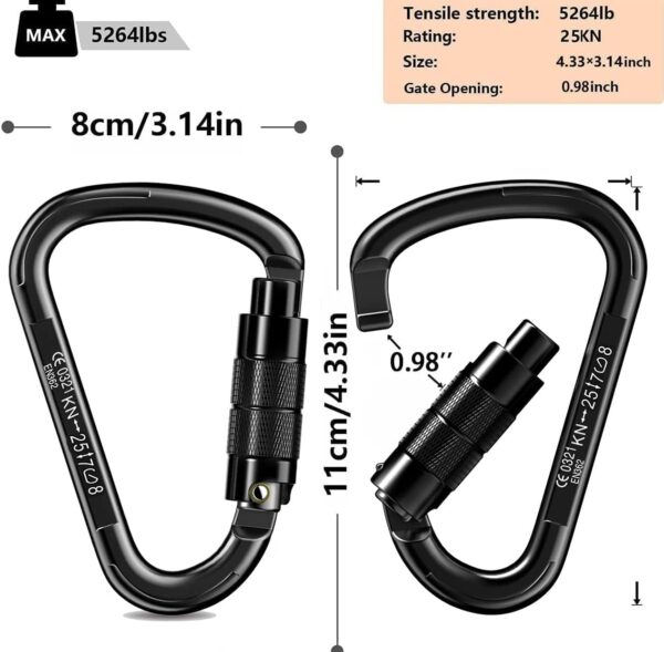 All Black Carabiners - Image 4